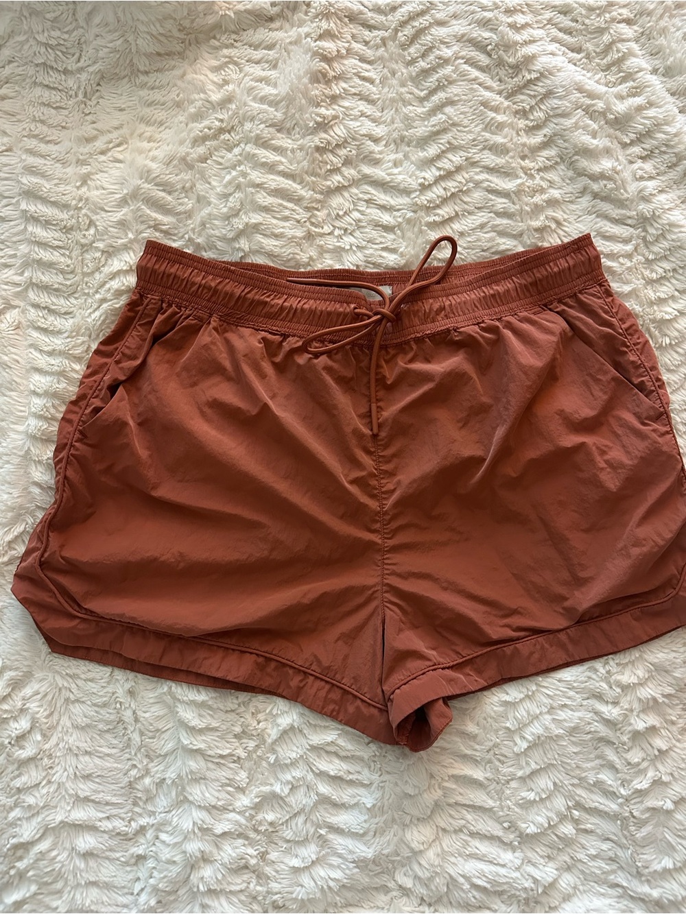 Urban Outfitters Standard Cloth Drawstring Shorts with pockets in rust. Size XL